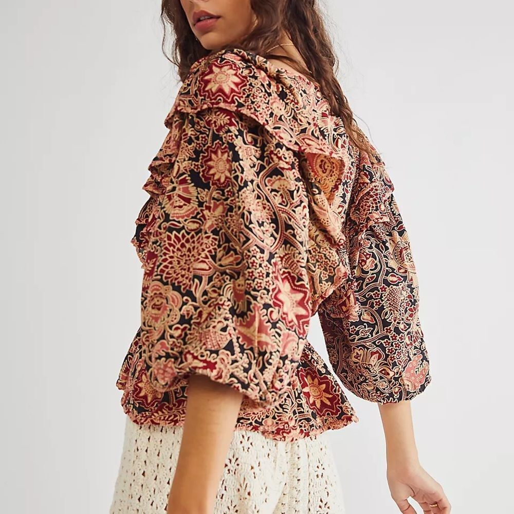 House of Harlow 1960 Jaipur Printed Blouse NEW with tags size medium - Picture 3 of 16